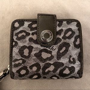 Coach NWT Black & Silver Leopard Wallet